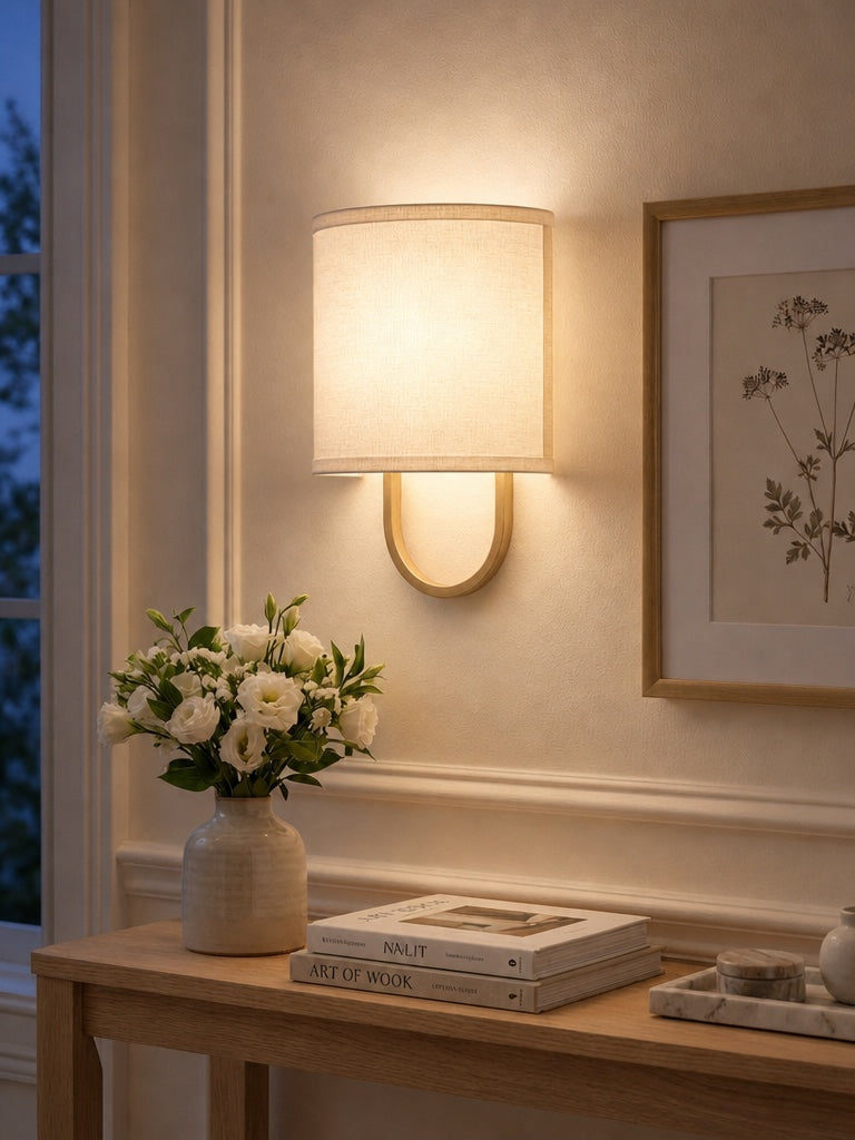 Nolvara Fabric Shade Wall Lamp - Modern Bedroom Wall Sconce for Cozy Lighting