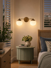 Opalume Schoolhouse Globe Vanity Light Classic Bathroom Wall Fixture for Mirror and Sink Area
