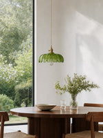 Charger l'image dans la visionneuse de galerie, Suspension en verre inspirée de la tulipe Verdoma — Lampe suspendue florale rustique vintage pour cuisines ou salles à manger