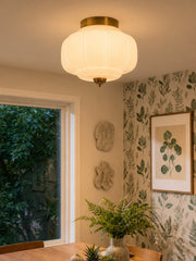 Retro Milk Semi Flush Mount Eloise Deckenleuchte