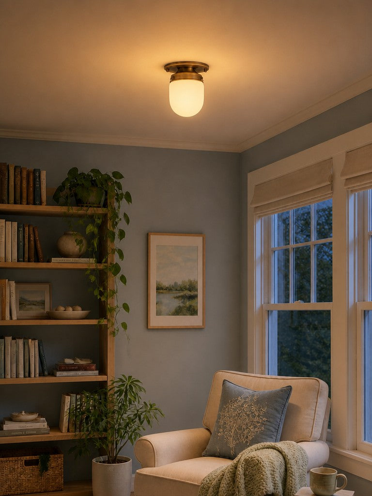 Lámpara de doble función de cristal opalino: elegante luminaria para techo y pared para hogares modernos.