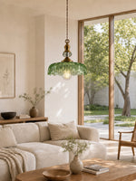 Charger l'image dans la visionneuse de galerie, Suspension Verdoma en laiton vintage avec verre transparent - Lampe suspendue fleur pour salle à manger et espaces de vie
