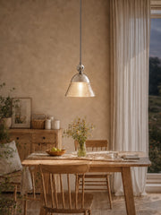 Sunset Pendant Light – Ribbed Glass Shade With Chrome technique - AFTERGLOW L1