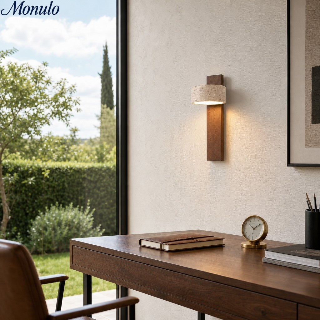 Nordic Travertine Rotatable Wall Lamp