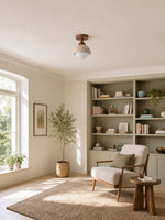 Load image into Gallery viewer, Wabi-Sabi Travertine Dome Ceiling Light