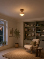 Load image into Gallery viewer, Wabi-Sabi Travertine Dome Ceiling Light
