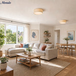 Load image into Gallery viewer, Dumora Drum Flush Mount Ceiling Light - Linen Shade Modern Elegance