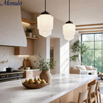 Load image into Gallery viewer, Vintage Art Deco Milk Glass Pendant Light