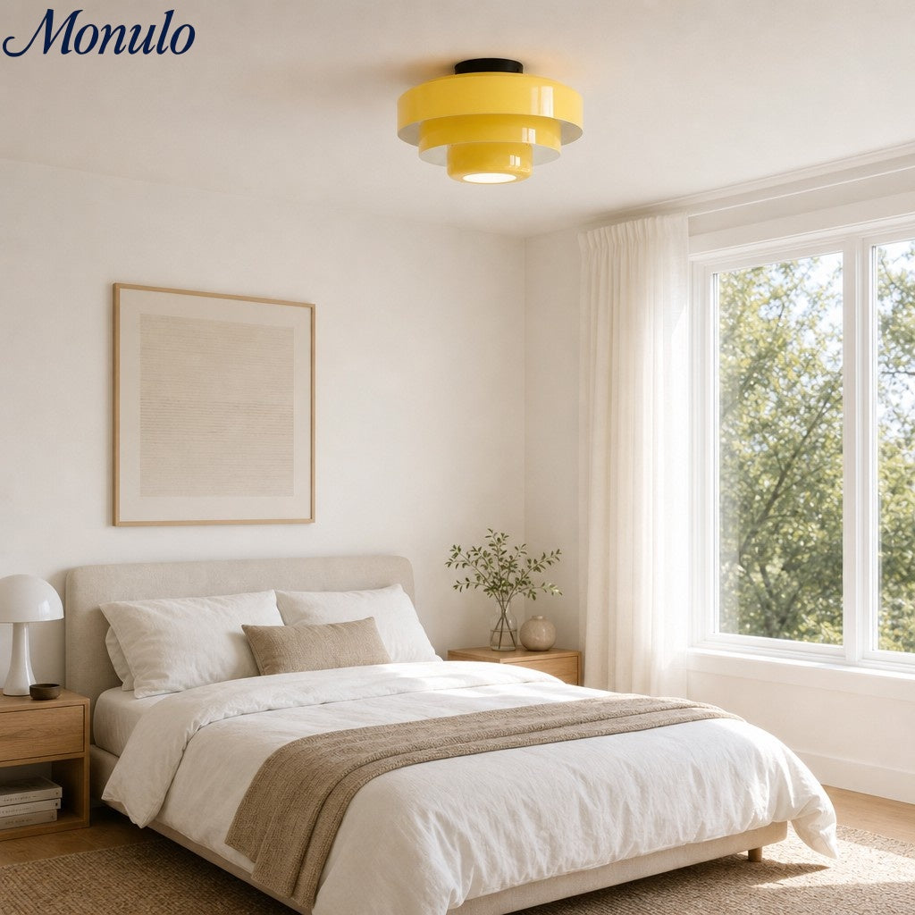 Lámpara de techo escultórica de tres niveles Malero en estilo Bauhaus para sala y dormitorio