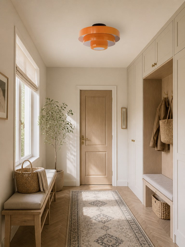 Lámpara de techo escultórica de tres niveles Malero en estilo Bauhaus para sala y dormitorio