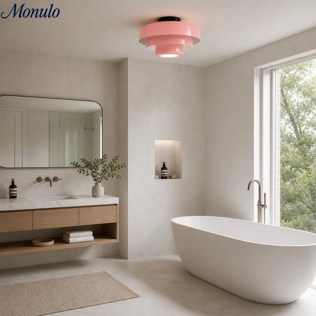 Lámpara de techo escultórica de tres niveles Malero en estilo Bauhaus para sala y dormitorio