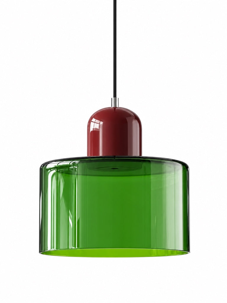 Suspension design moderne en verre cylindrique Verdoma pour cuisines et salles à manger