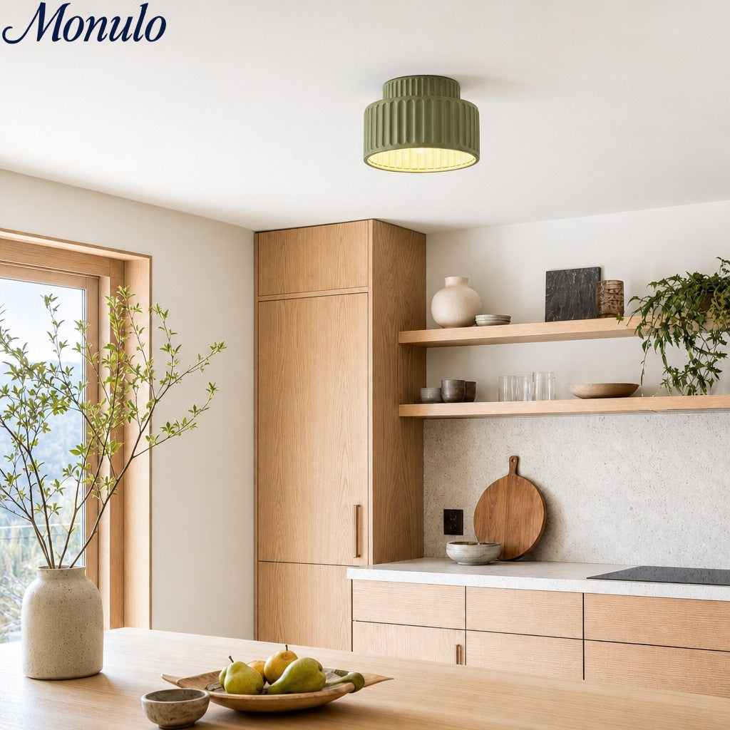 Lámpara de techo de resina - Lámpara empotrada Wabi Sabi beige para interiores nórdicos