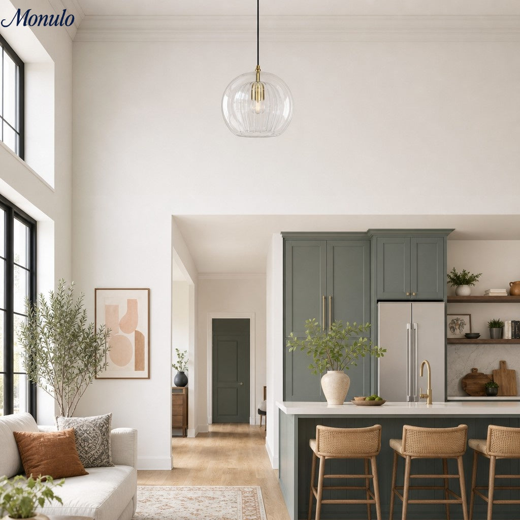 Moderner plissierter Glas-Pendelleuchter M39
