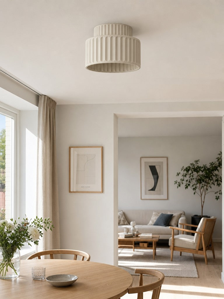 Lámpara de techo de resina - Lámpara empotrada Wabi Sabi beige para interiores nórdicos
