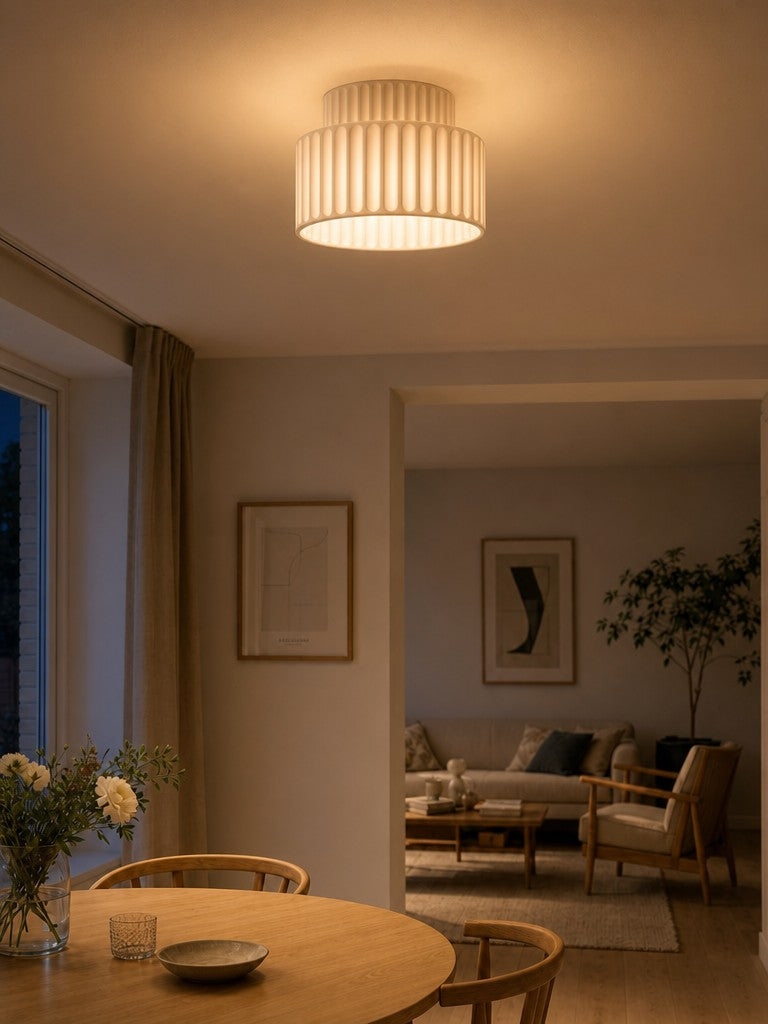 Lámpara de techo de resina - Lámpara empotrada Wabi Sabi beige para interiores nórdicos