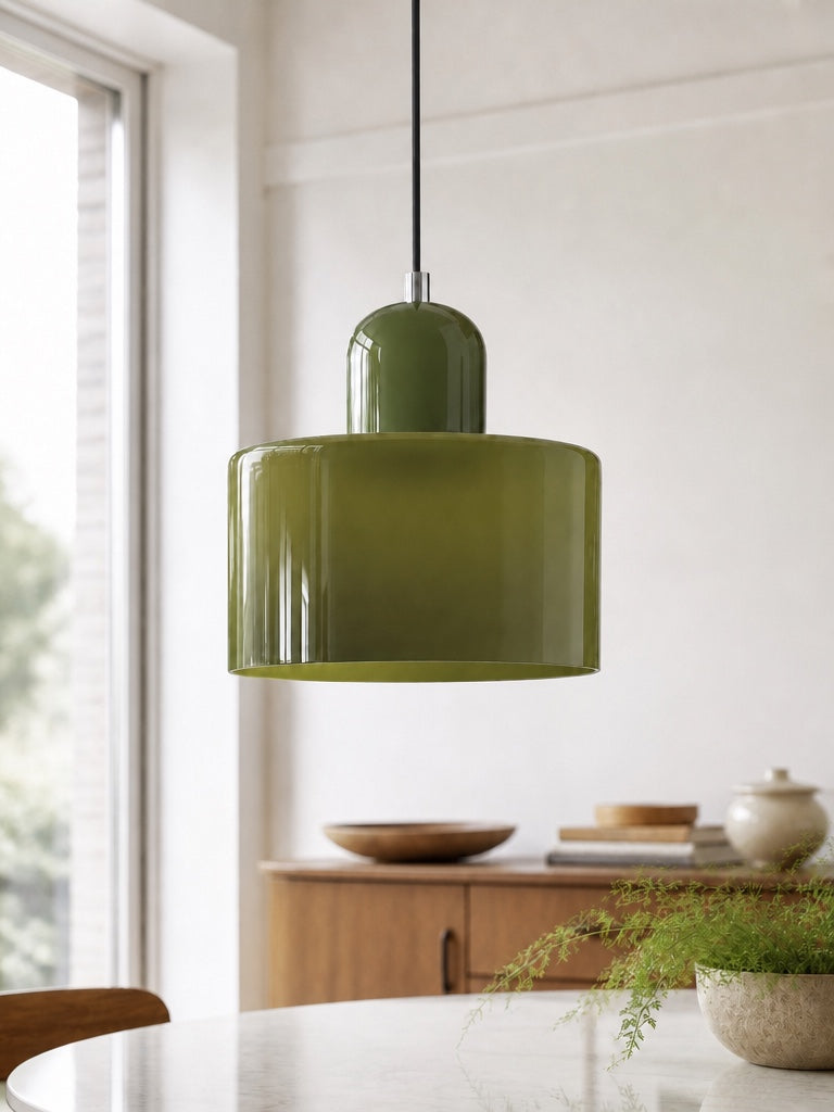 Suspension design moderne en verre cylindrique Verdoma pour cuisines et salles à manger