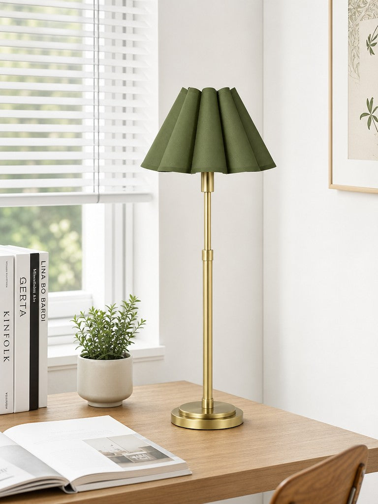 Lampe de table Capirise rétro transitionnelle à bord festonné – Élément de décoration pour chambre et salon