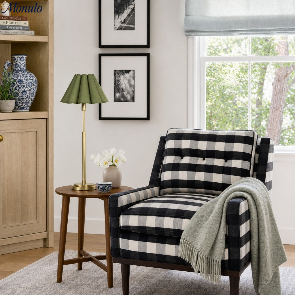 Lampe de table Capirise rétro transitionnelle à bord festonné – Élément de décoration pour chambre et salon