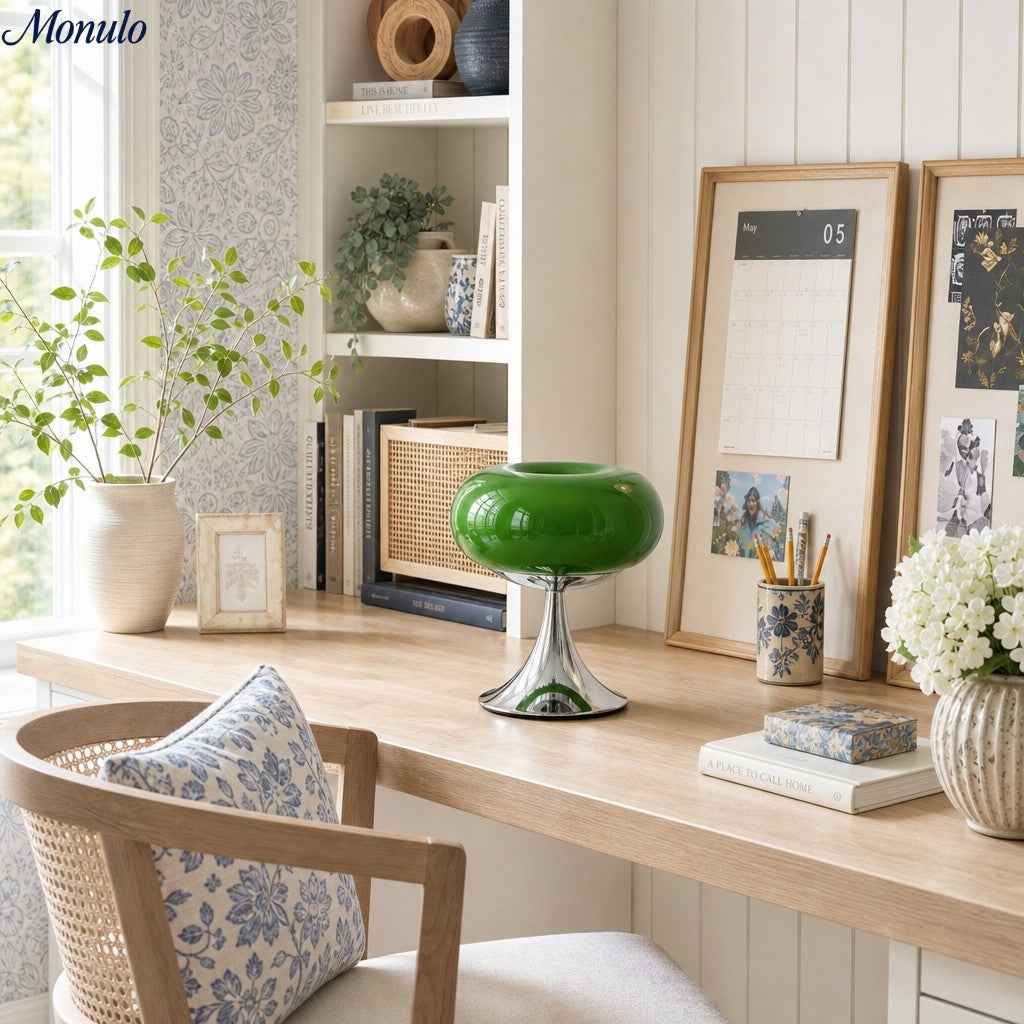 Lámpara de mesa redondeada Verdoma estilo arte moderno - Uso en dormitorio y sala de estar