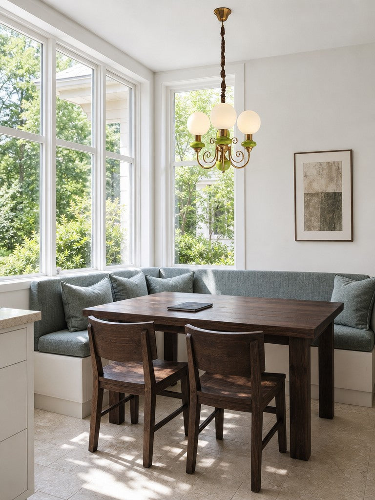 Lustre élégant avec bras courbés et éclairage d'ambiance