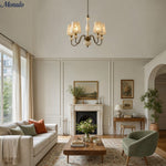 Load image into Gallery viewer, Shell Texture Retro Coastal Chandelier for Dining Room Decor