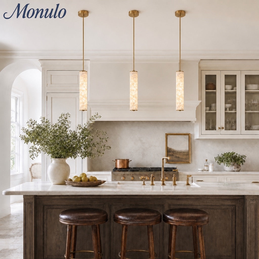 Slender Capiz Shell Cylinder Nordic Pendant Light – For Bedroom and Dining Room