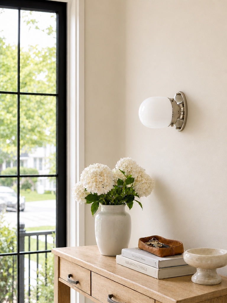 Luminaire double fonction en verre Opalume – Plafonnier et applique murale élégants pour les maisons modernes