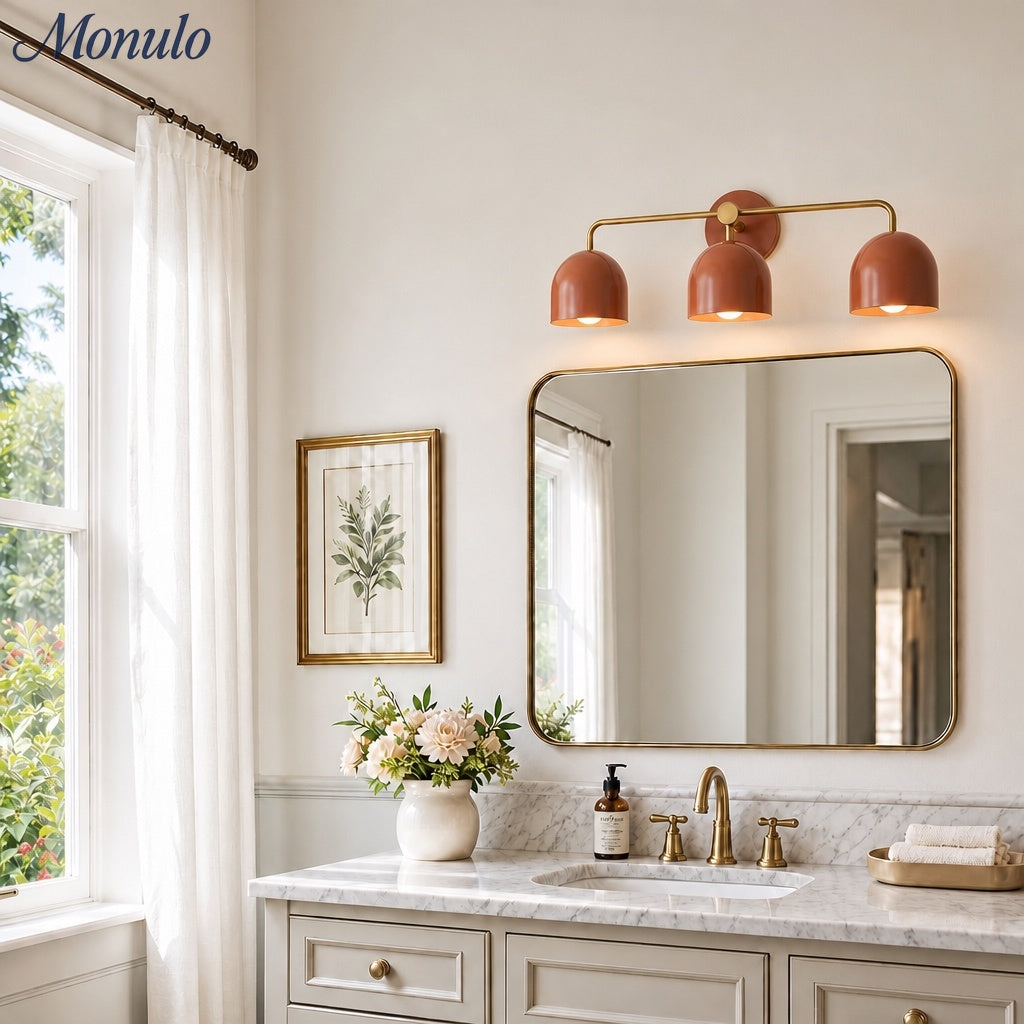 Meito Dome Farmhouse Vanity Wall Sconce – Rustic Bathroom colorful Vanity Light Fixture