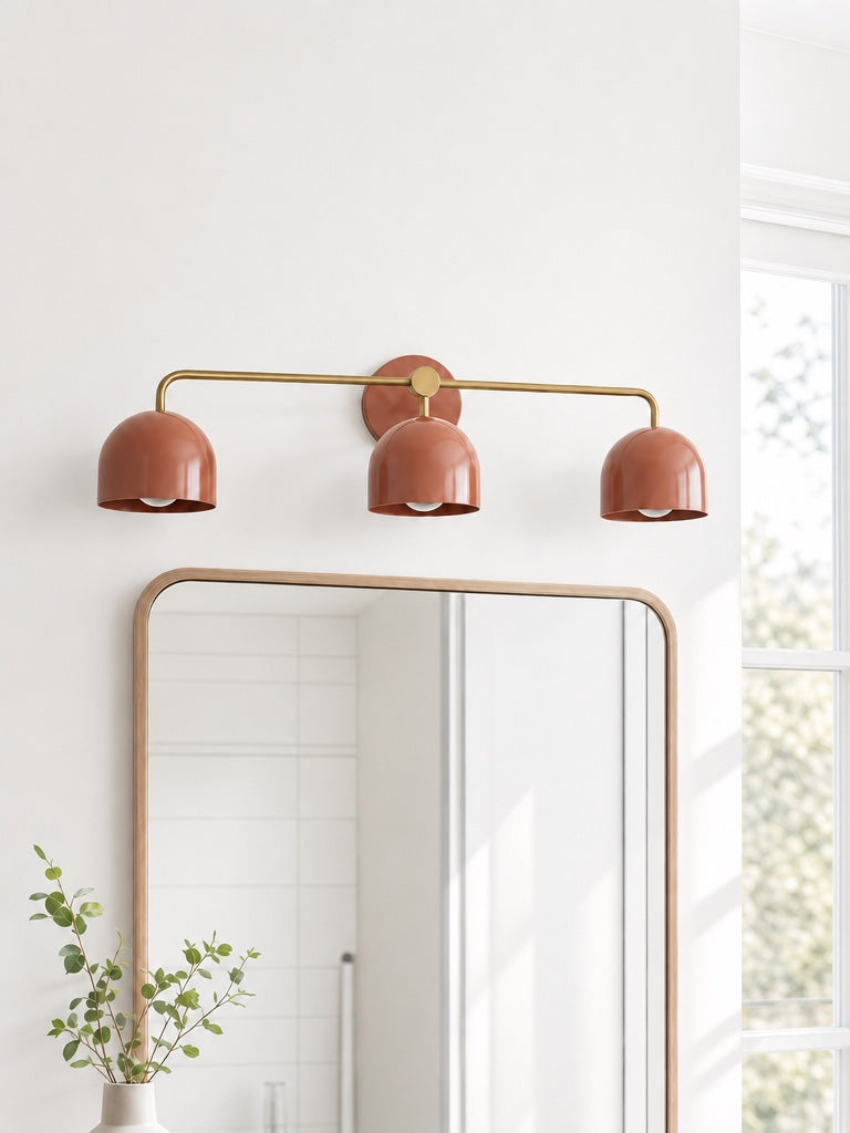 Meito Dome Farmhouse Vanity Wall Sconce – Rustic Bathroom colorful Vanity Light Fixture