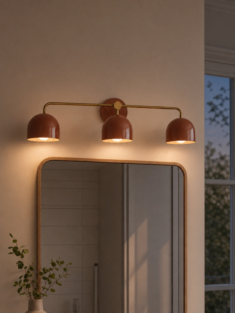 Meito Dome Farmhouse Vanity Wall Sconce – Rustic Bathroom colorful Vanity Light Fixture