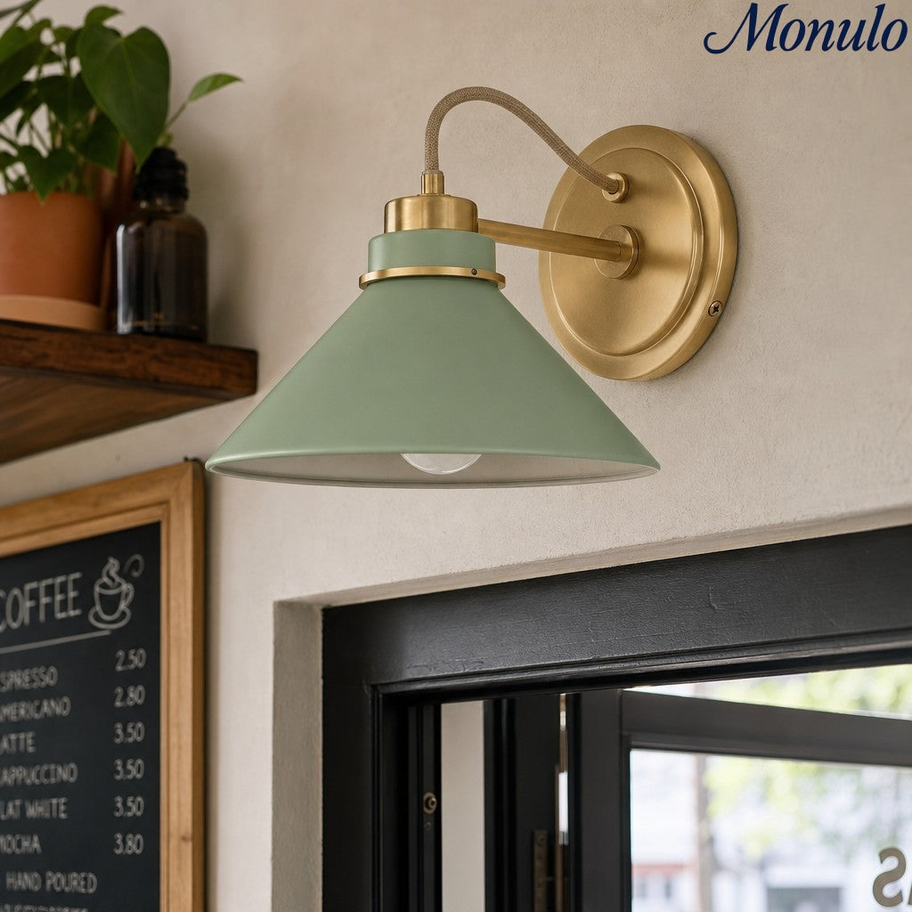 Aurenza Gebogene Arm Globe Wandlampe – Moderne Industrielle Wandleuchte für Badezimmer, Schlafzimmer und Flur
