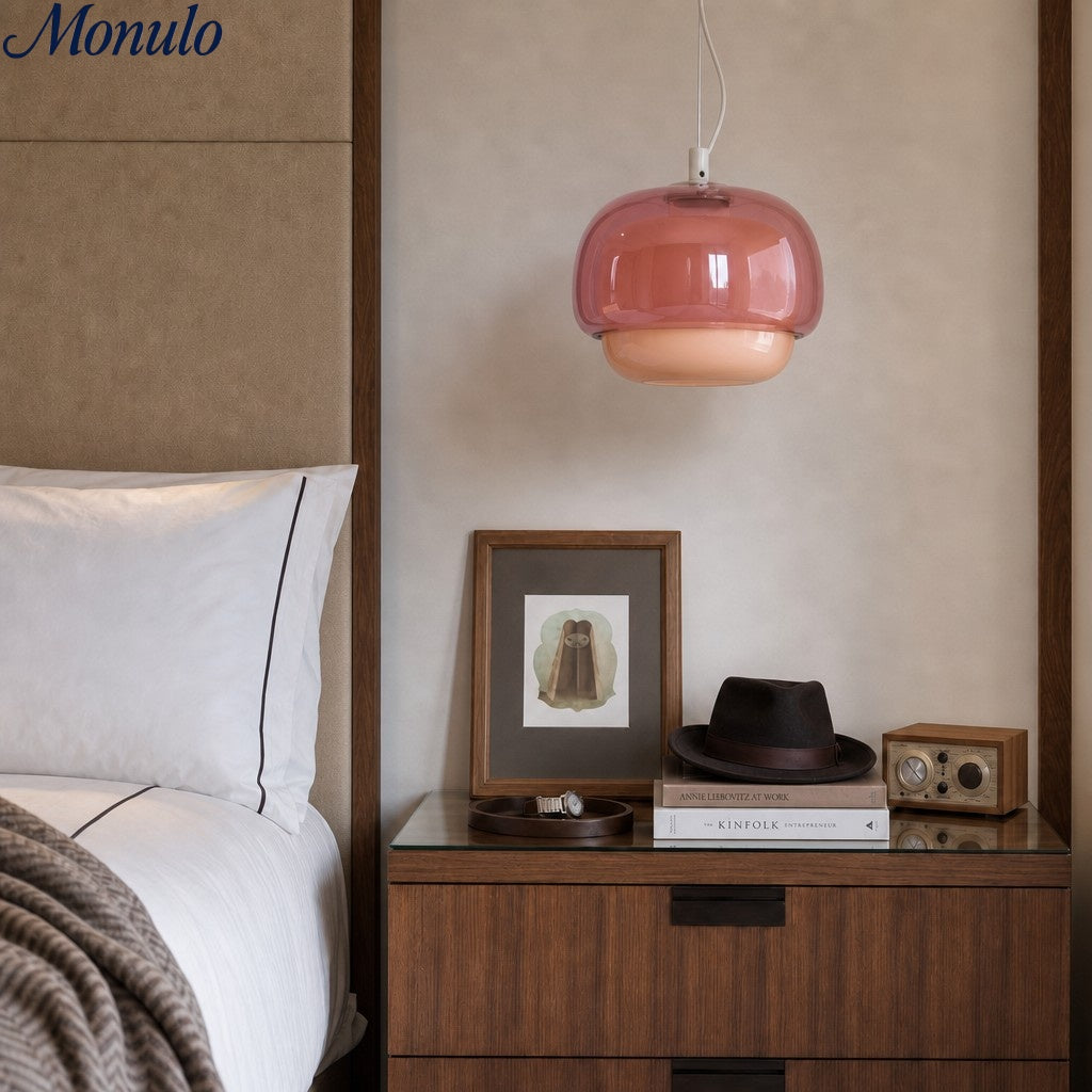 Clinco Modern Coloured Glass Mushroom Pendant Lamp – Stylish Ambient Lighting for Boutique & Residential Spaces