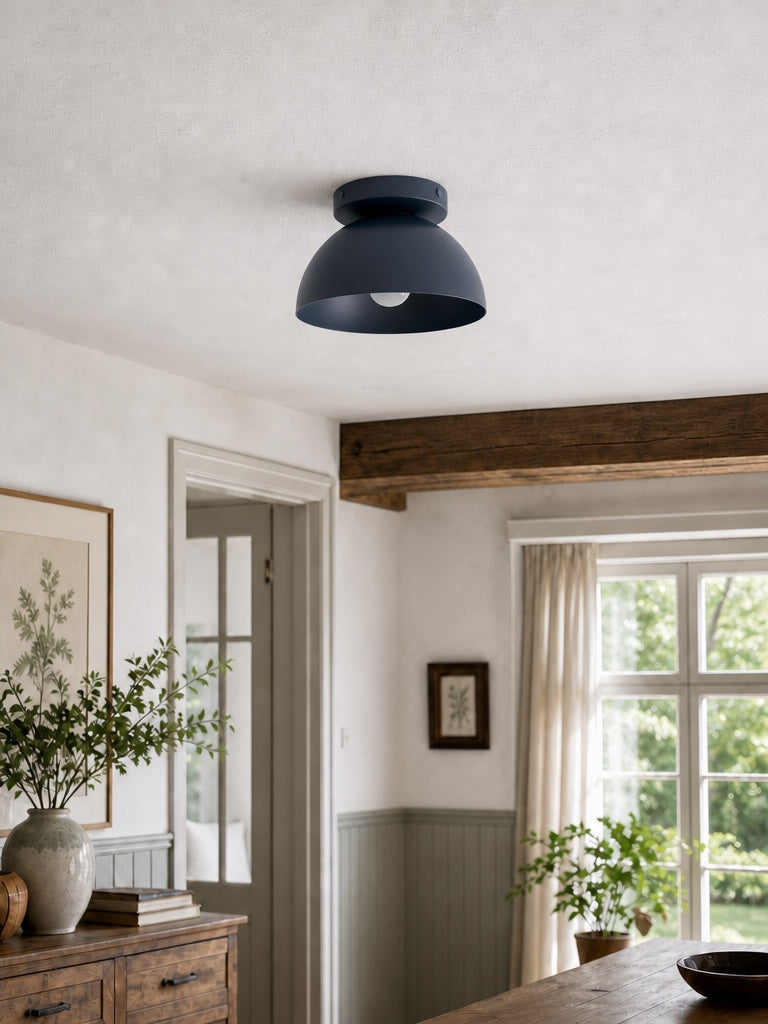 Lámpara de techo minimalista Metio Dome – Montaje empotrado para espacios pequeños, opciones multicolor