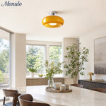 Load image into Gallery viewer, Retro Brass Bauhaus Glass Disc Ceiling Lamp