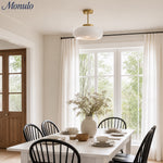 Load image into Gallery viewer, Retro Brass Bauhaus Glass Disc Ceiling Lamp