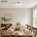 Load image into Gallery viewer, Retro Brass Bauhaus Glass Disc Ceiling Lamp