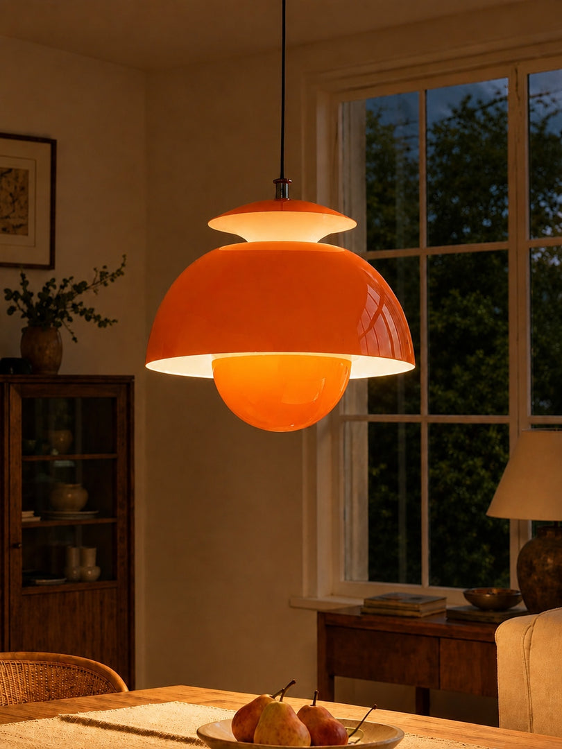 Nordic Metal Macaroon Flower Bud Shade LED Top Openable Pendant Light