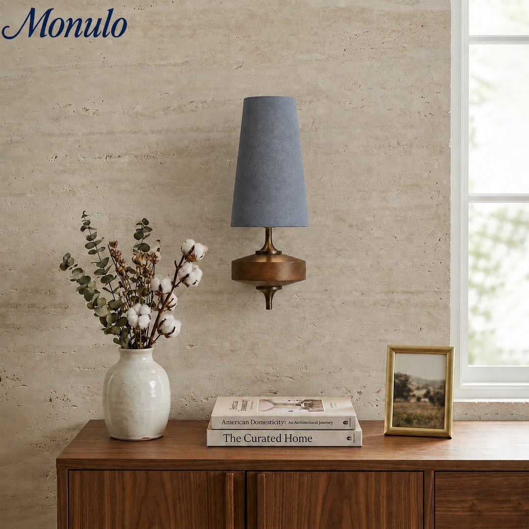 Rowan Retro Fabric Shade Wall Sconce – Classic Fabric Lighting For Bedroom