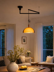 Sunset Afterglow Sunset Medieval Pendant Light with French Acrylic Shade for Dining Room and Foyer