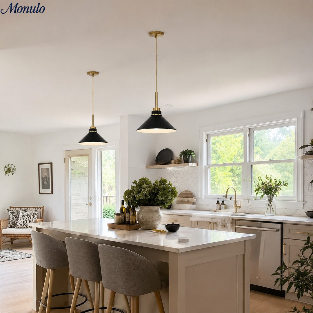 Aurenza Modern Farmhouse Kegelförmige Pendelleuchte – Dimmbares Küchen- und Eingangsbeleuchtung