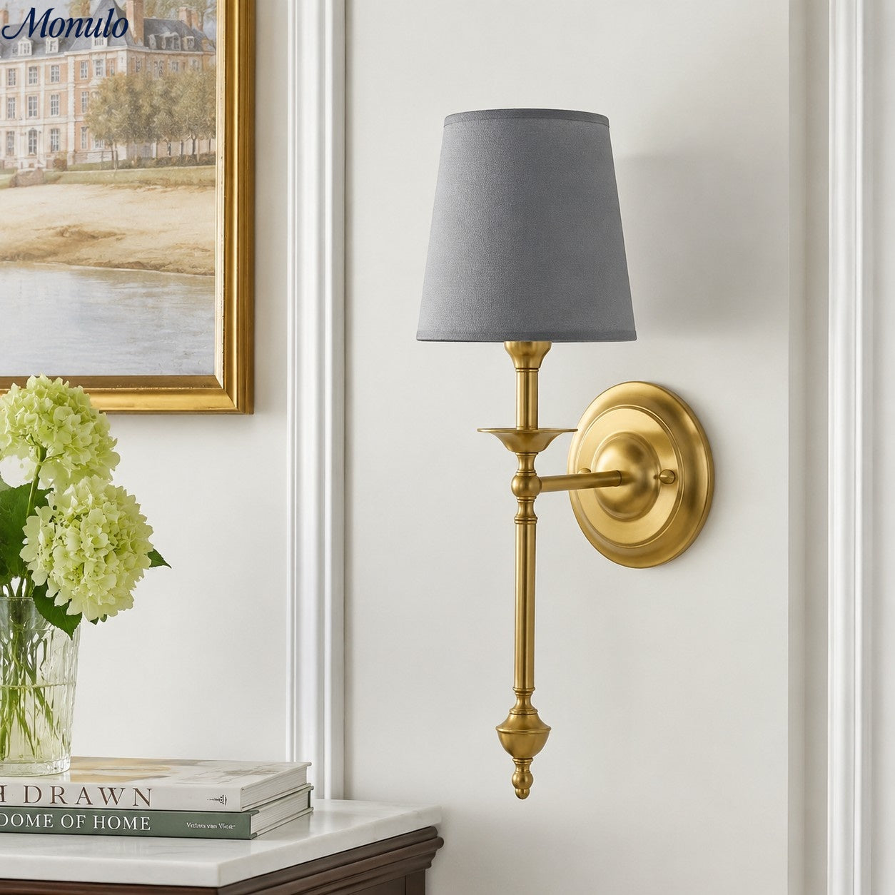 Rowan Fabric Shade Wall Sconce in Antique Copper - Vintage Luxury Light for Interiors