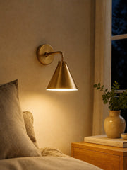 Conique Metal Tapered Sconce Cone Wall Light – Black or Brass Conical Retro Design