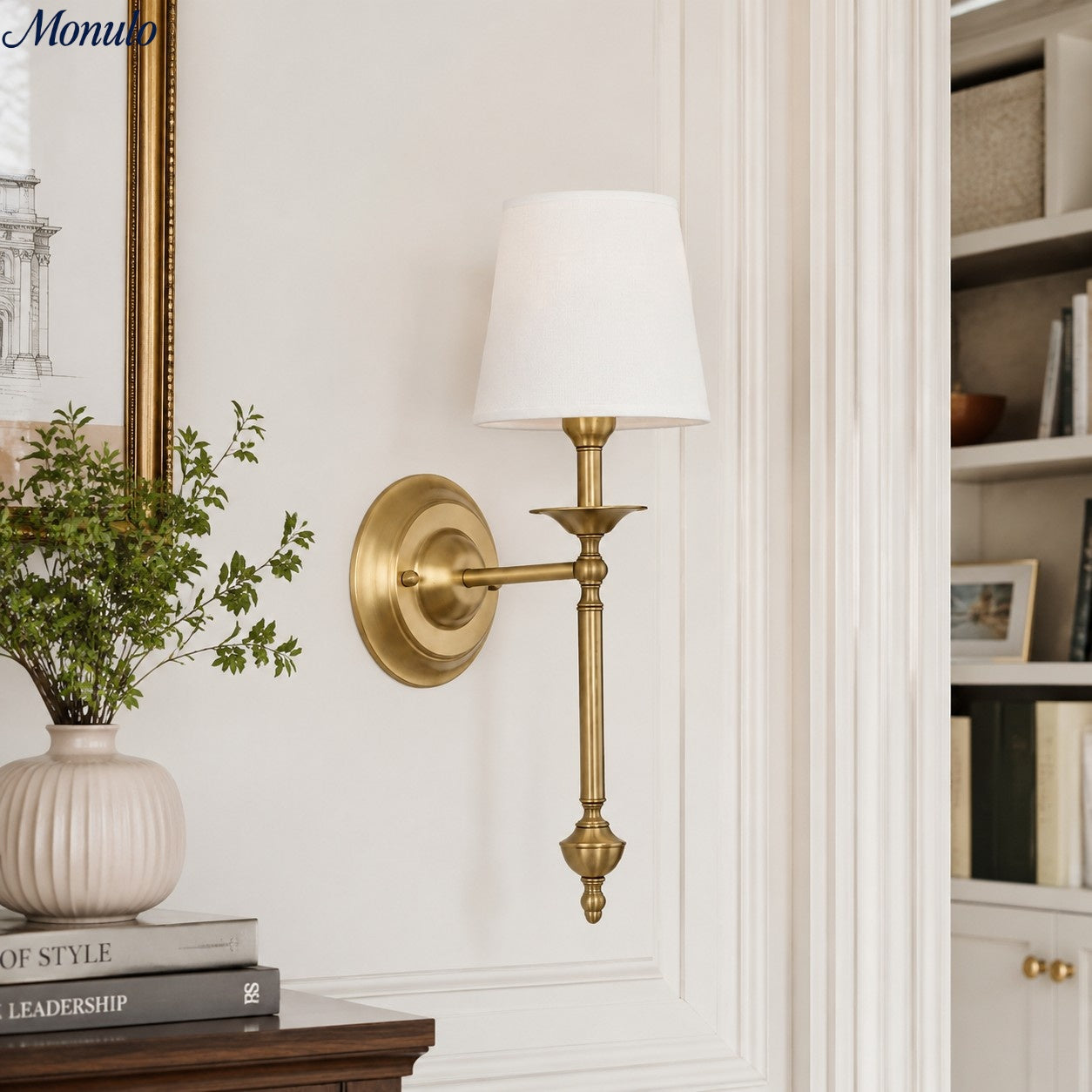 Rowan Fabric Shade Wall Sconce in Antique Copper - Vintage Luxury Light for Interiors