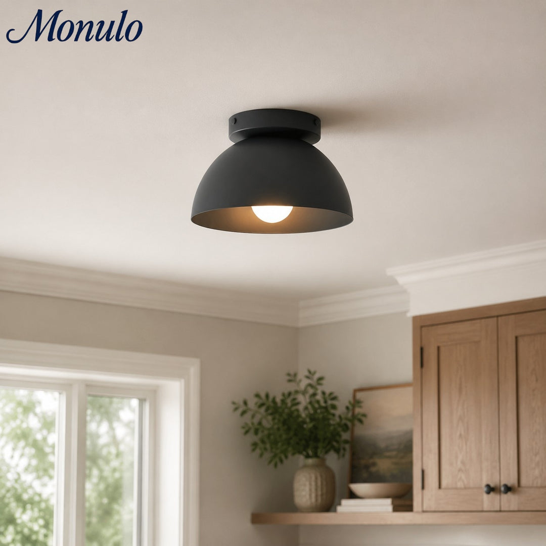 Lámpara de techo minimalista Metio Dome – Montaje empotrado para espacios pequeños, opciones multicolor