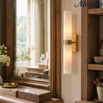 Charger l'image dans la visionneuse de galerie, Marcellus Luxury Alabaster Tube Wall Light Modern Architectural Wall Sconce for Bedside Vanity Area