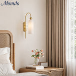 Charger l'image dans la visionneuse de galerie, Cylinder Ribbed Glass Wall Sconce – Metal Modern Vintage Light for Bedroom and Hallway