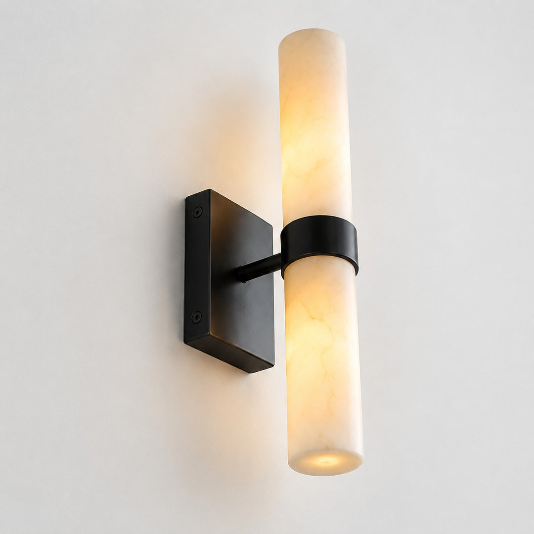 Marcellus Luxury Alabaster Tube Wall Light Modern Architectural Wall Sconce for Bedside Vanity Area