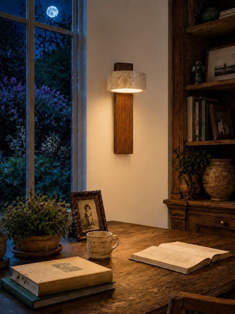 Nordic Travertine Rotatable Wall Lamp