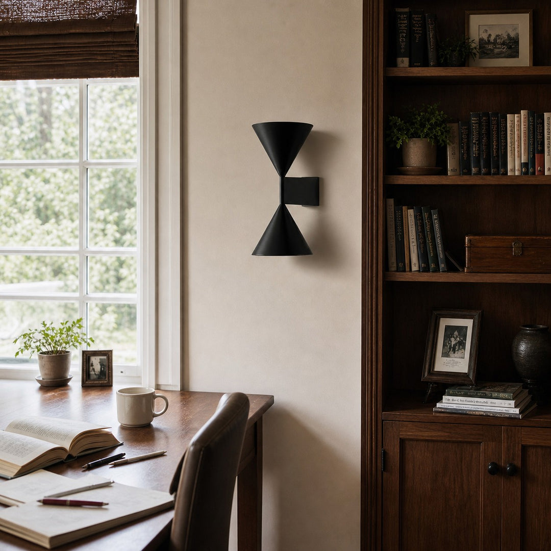 Aplique de Pared Metálico Geométrico Metorq - Diseño Moderno para Luz de Noche en Dormitorio